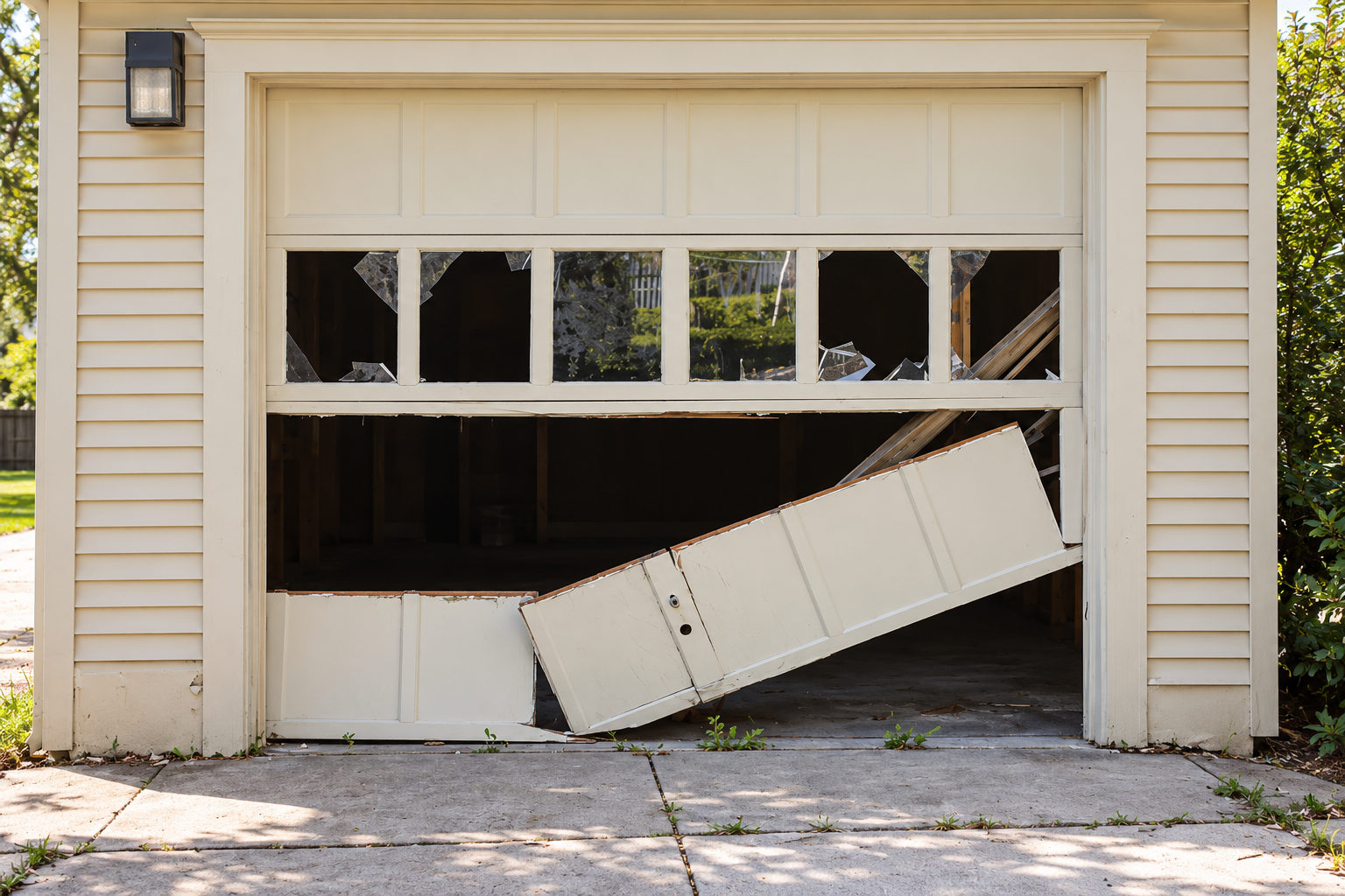 Broken garage door
