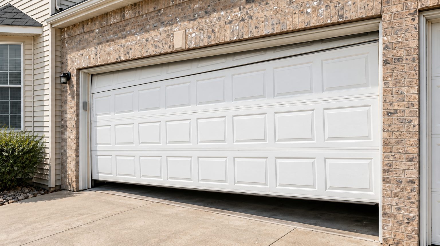 Garage door off its track