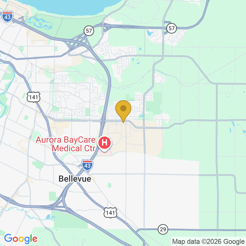 Map showing location of Alpine Garage Doors, 3071 Voyager Dr # E, Green Bay, WI 54311