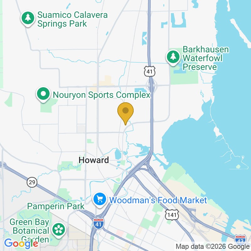 Map showing location of Scray Enterprises, 2016 Wery Ln, Green Bay, WI 54313