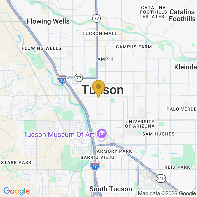 Map showing location of Overhead Door Company of Tucson & Southern Arizona, 313 W Sahuaro St, Tucson, AZ 85705