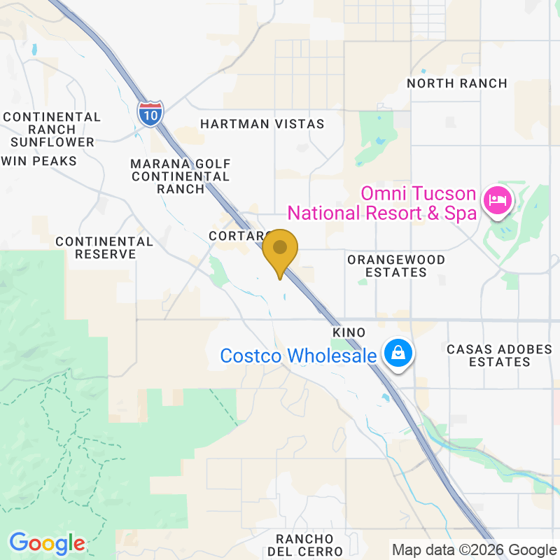 Map showing location of Goody Garage Doors Tucson, 7620 N Hartman Ln #106, Tucson, AZ 85743