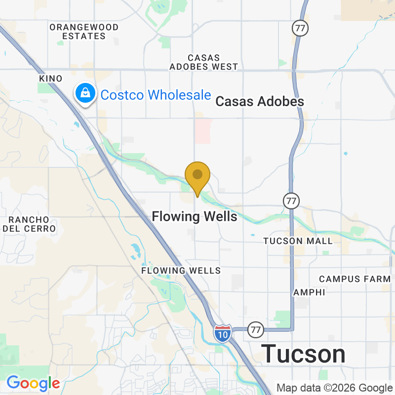 Map showing location of Precision Garage Door Service of Tucson, 5120 N La Cholla Blvd Building #1, Tucson, AZ 85705