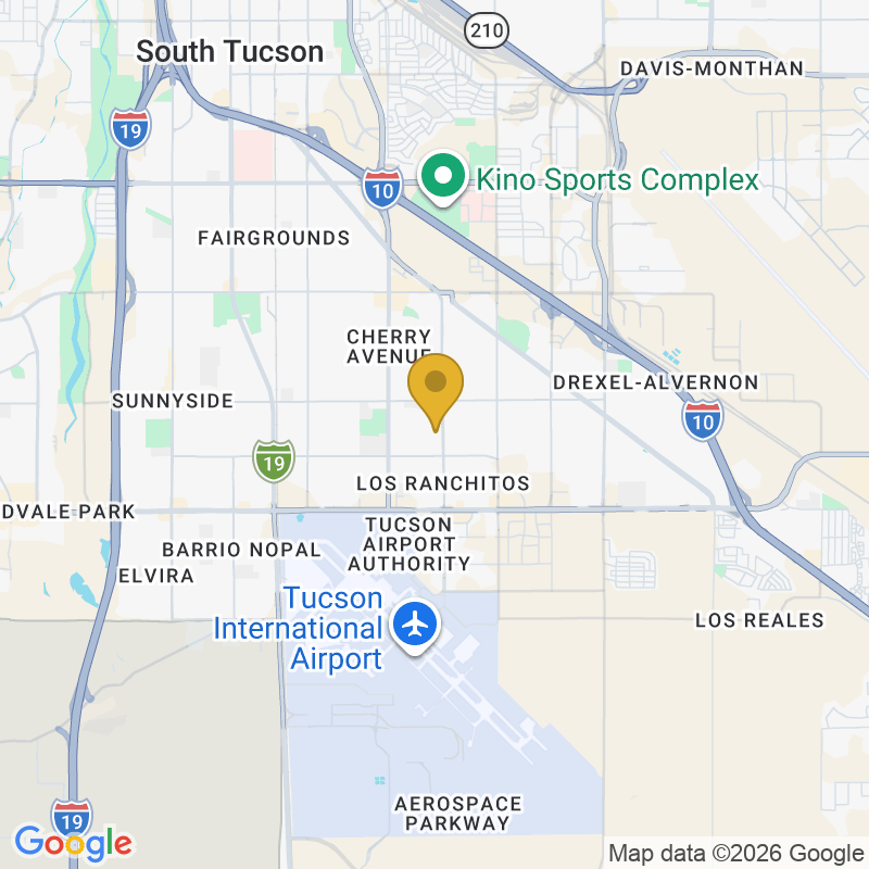 Map showing location of Yoel's Affordable Garage Door LLC, 2420 E C/ Gran Desierto, Tucson, AZ 85706