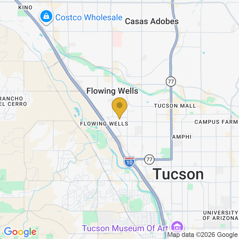 Map showing location of Kaiser Garage Doors & Gates, 1942 W Price St, Tucson, AZ 85705