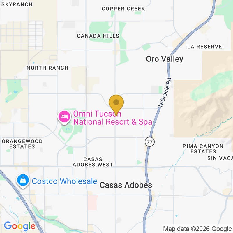 Map showing location of Discount Door Service, 1330 W Morning View Dr, Tucson, AZ 85704