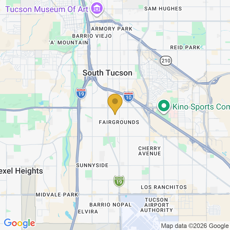 Map showing location of Budget Garage Doors & Service LLC, Serves Tucson