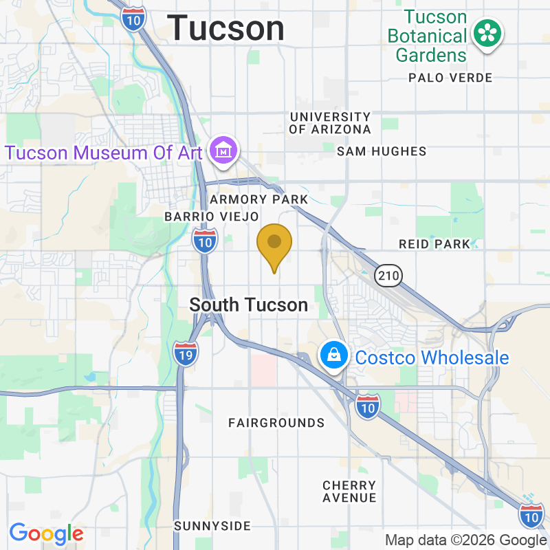 Map showing location of Signal Doors, 519 E 27th St, Tucson, AZ 85713
