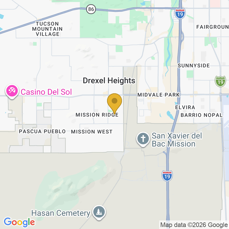 Map showing location of Able Garage Door Service, LLC, 2711 W C/ Del Tigre, Tucson, AZ 85746