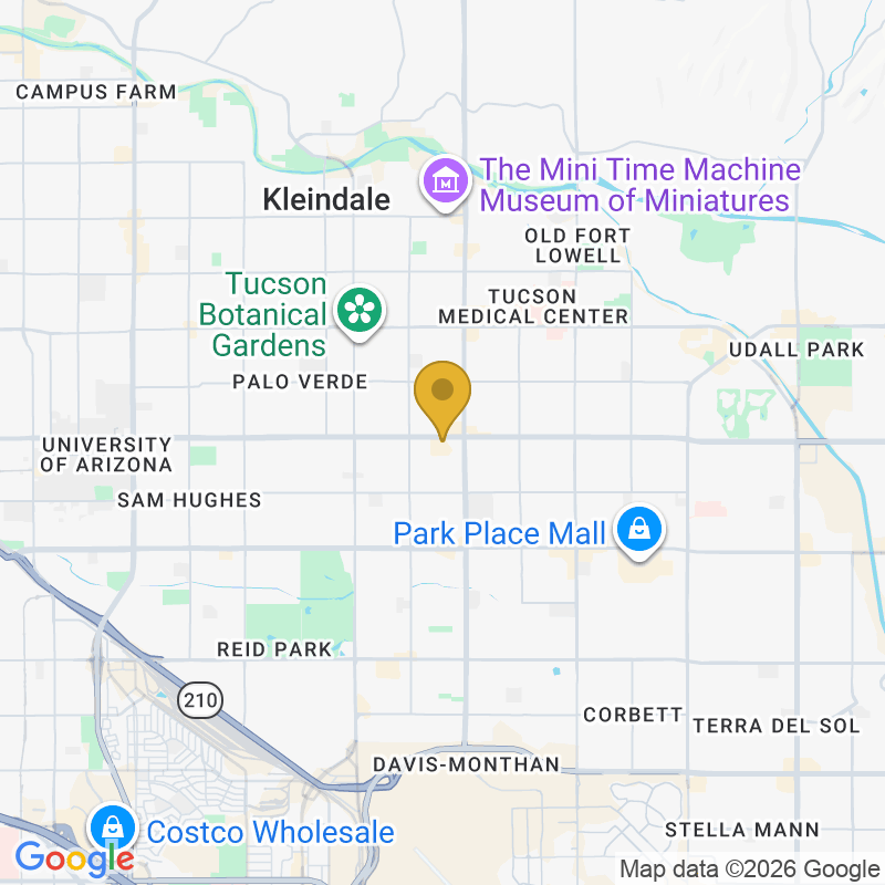 Map showing location of Always Open & Shut Garage Door Service L.L.C., 4500 E Speedway Blvd #95, Tucson, AZ 85712