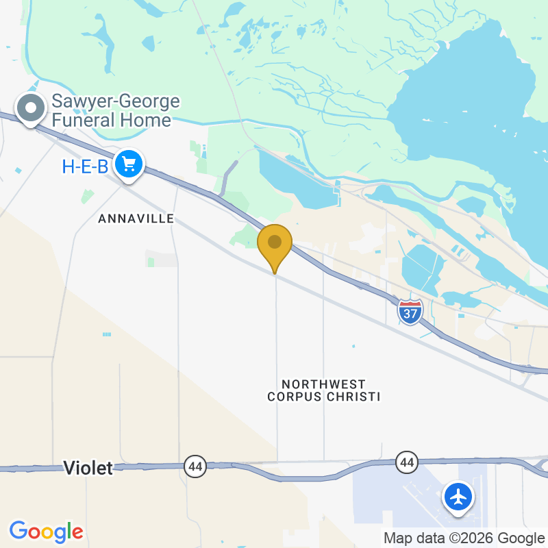 Map showing location of Texas Overhead Door, 9414 Leopard St, Corpus Christi, TX 78410