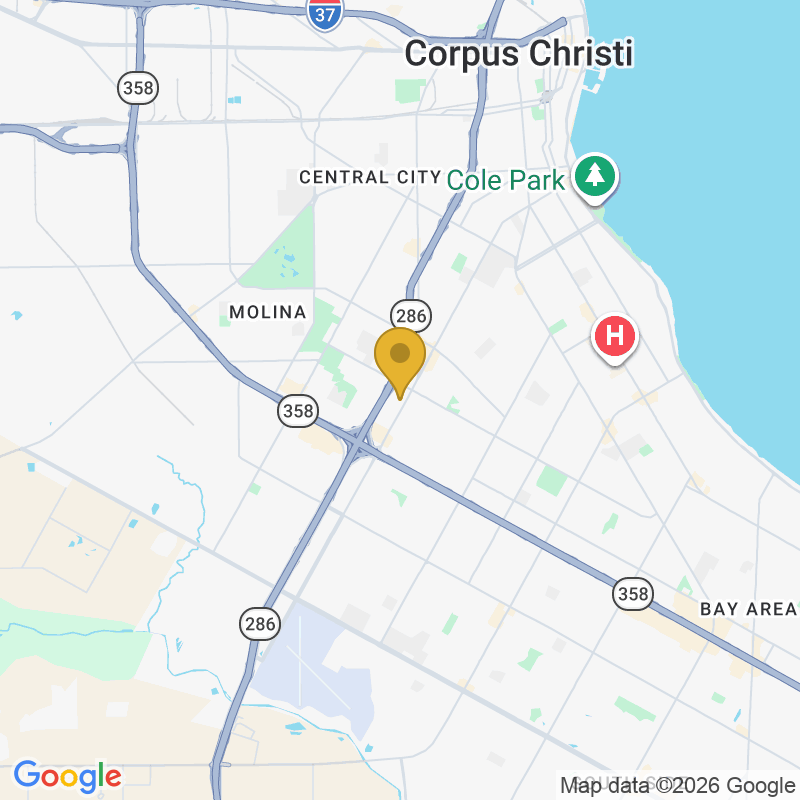 Map showing location of Fix N Go Garage Door Repair, 4531 Ayers St #101, Corpus Christi, TX 78415