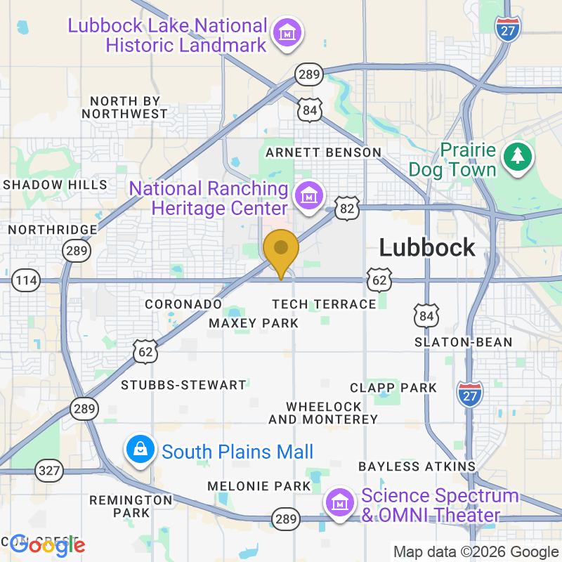Map showing location of Dunn Door Co, Serves Lubbock