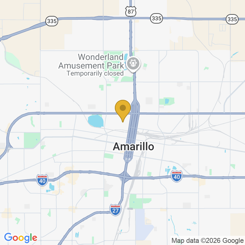 Map showing location of Dockins Overhead Doors, 400 N Van Buren St, Amarillo, TX 79107