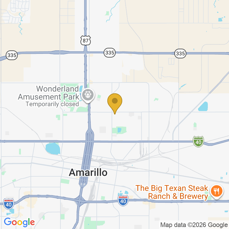 Map showing location of Price Overhead Door, 2007 N Wilson St, Amarillo, TX 79107