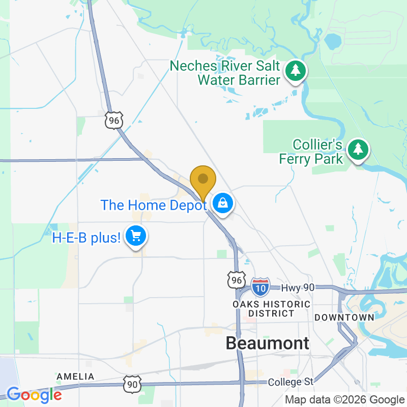 Map showing location of American Door, 4310 Singleton Rd, Beaumont, TX 77708