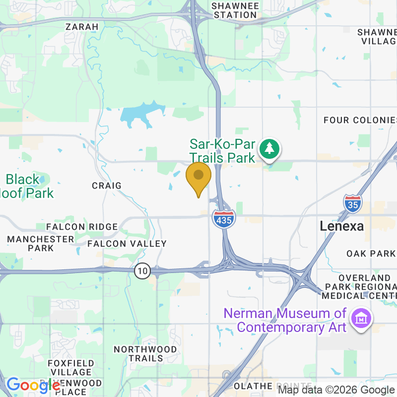Map showing location of KC Garage Door Repair, Serves Kansas City