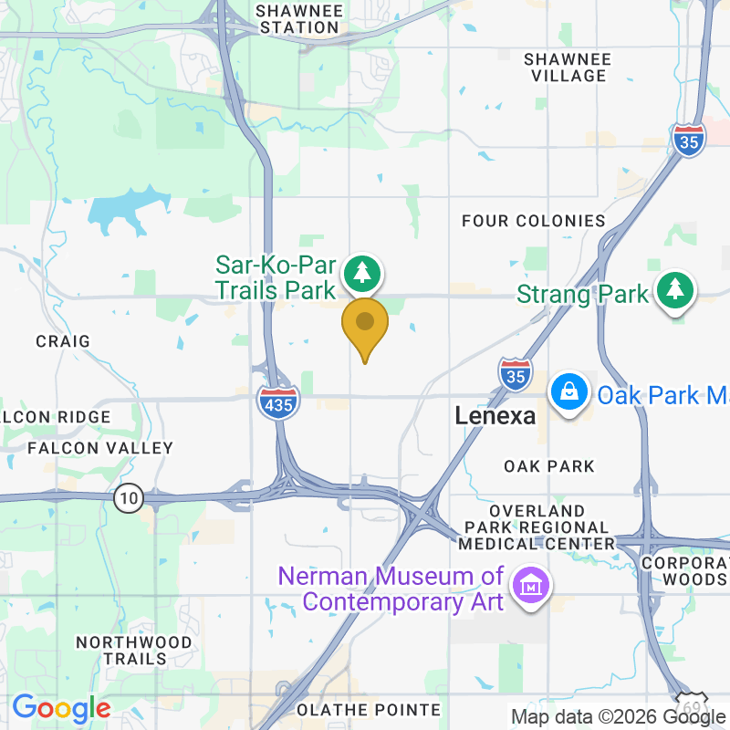 Map showing location of Premier Garage Doors, Serves Kansas City
