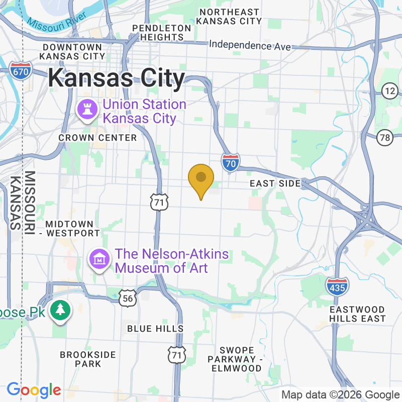 Map showing location of JV Garage Door, Serves Kansas City