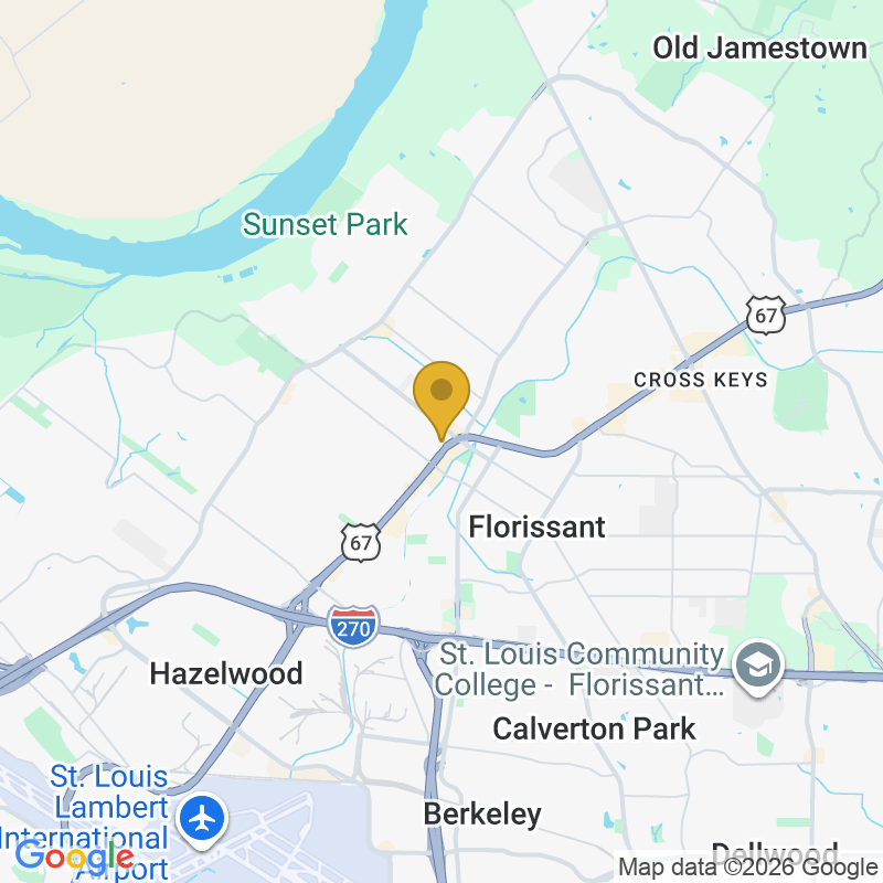 Map showing location of Florissant Garage Door Plus More LLC, Serves Florissant