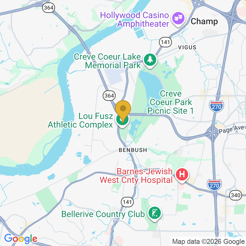 Map showing location of Melson Garage Door, Serves Florissant