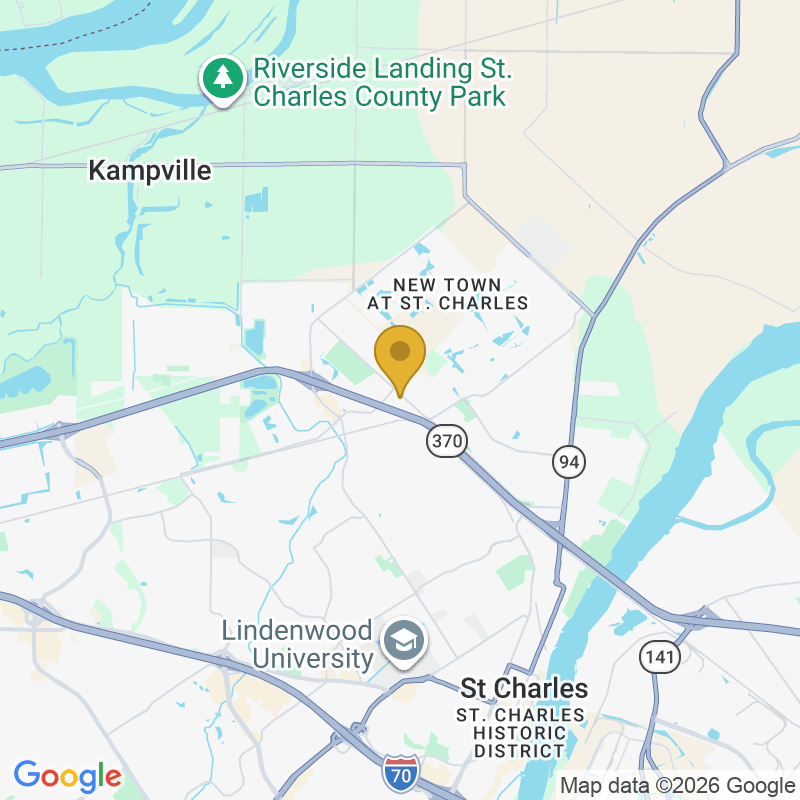 Map showing location of Gateway Door and Contracting, 3711 Mueller Rd, St Charles, MO 63301