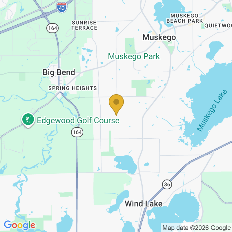 Map showing location of Just Pro Garage Doors, Serves Wauwatosa