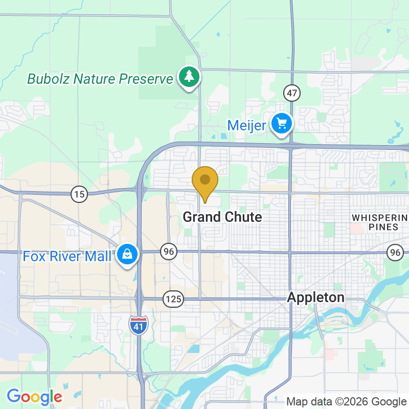Map showing location of A1 Garage Door Service, 2350 W Pershing St Ste B, Appleton, WI 54914