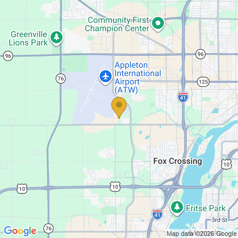 Map showing location of Bestland Garage Door Service LLC, W6235 Contractor Dr Unit B, Appleton, WI 54914