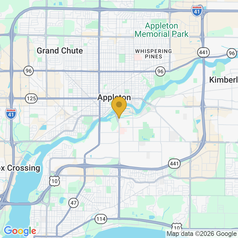 Map showing location of USA Garage Door Service, 1010 S Oneida St Ste 103, Appleton, WI 54915