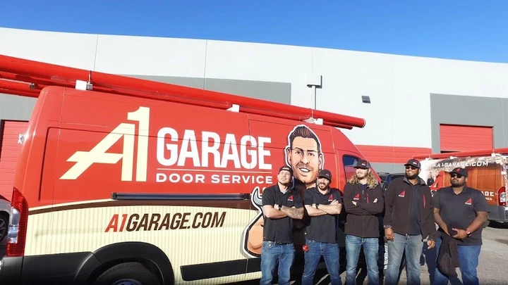 A1 Garage Door Service team with branded van.
