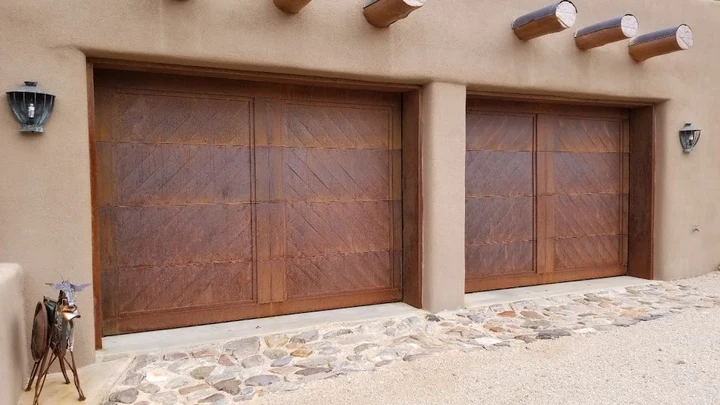 Custom rustic metal garage doors by Overhead Door.