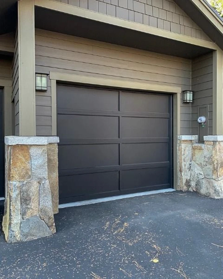Alpha Garage Door Repair: A modern brown garage door.