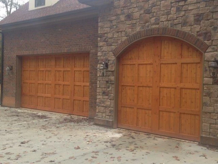 Custom wood garage doors by ADP Overhead Door.
