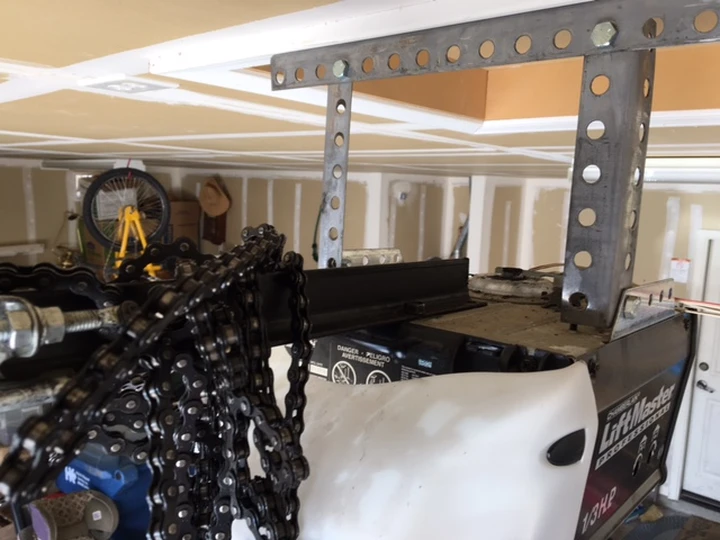 Garage door opener motor mount.
