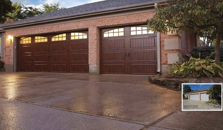 New dark wood garage doors by OGD.