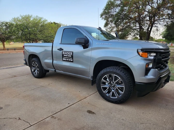 Raider Garage Doors service truck.