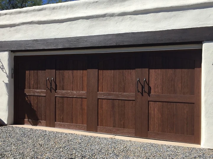 Signal Doors garage door with wood-look finish.