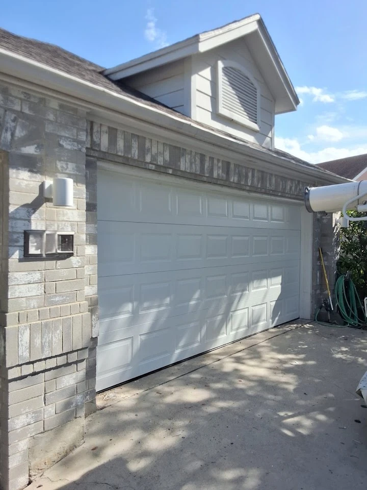White residential garage door.