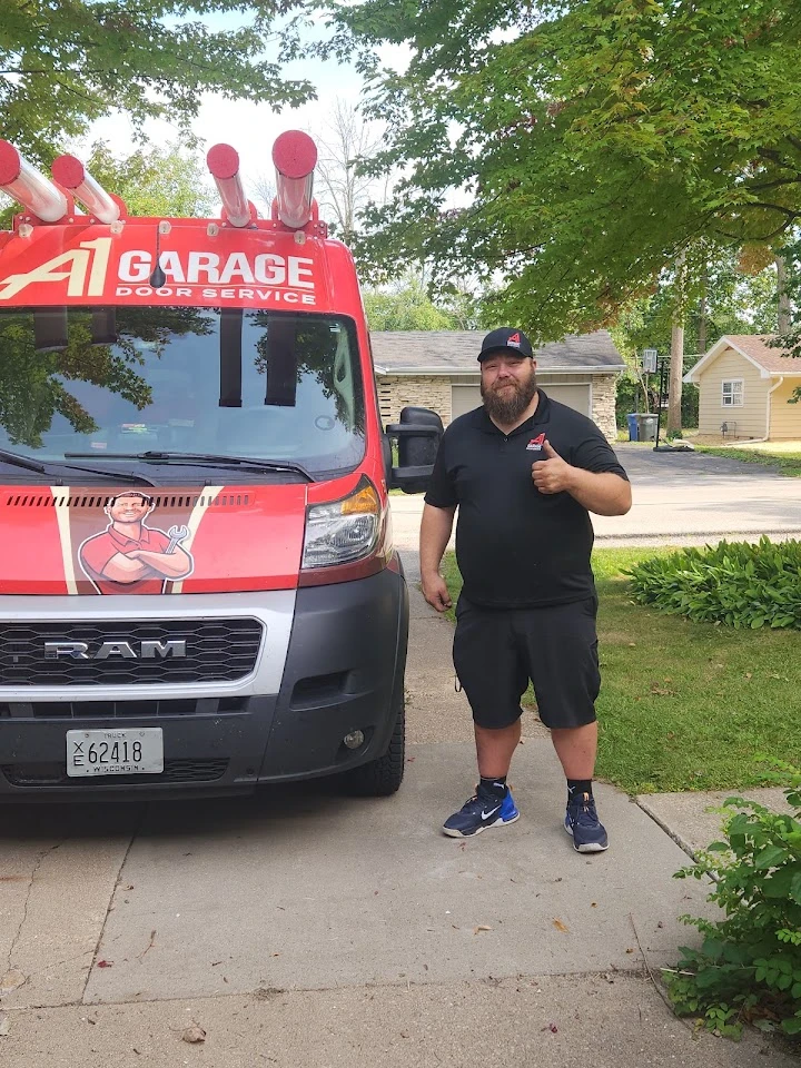 A technician from A1 Garage Door Service.