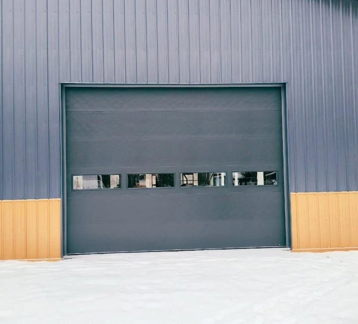 Commercial sectional garage door by American Door.
