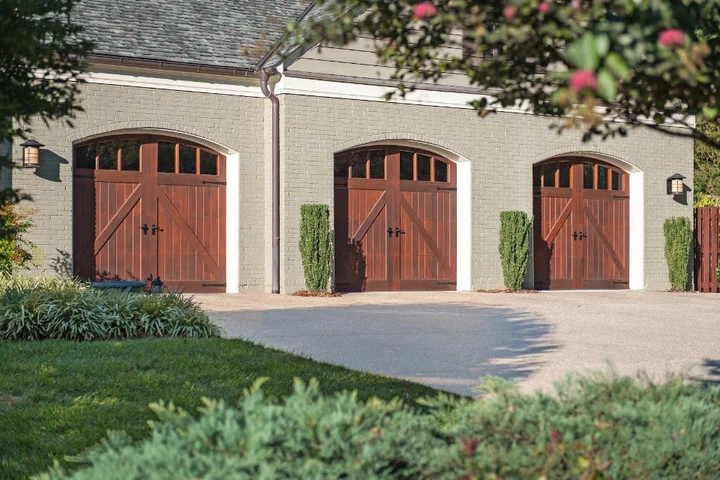 Custom wood carriage house garage doors.