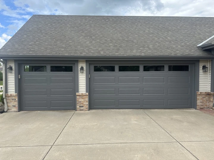 M & L Garage Door Service: grey garage doors.