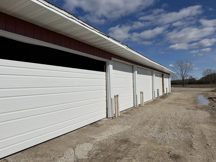 McDonald Overhead Door garage doors on a building.