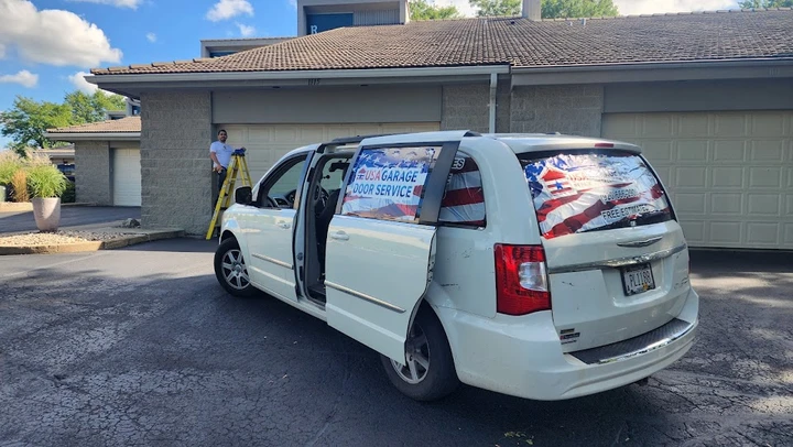 USA Garage Door Service technician at work.